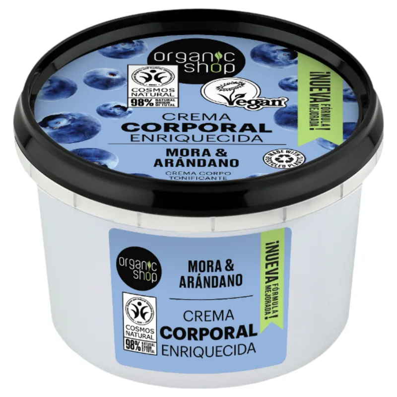 Crema Corporal Enriquecida de Mora y Arándano Organic Shop